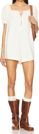Free People Daisy Denim Babydoll Romper In Vanilla
