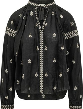 Isabel Marant Rodis Blouse - Dames - Blouses - Zwart - XS - Polyester - Overhemden