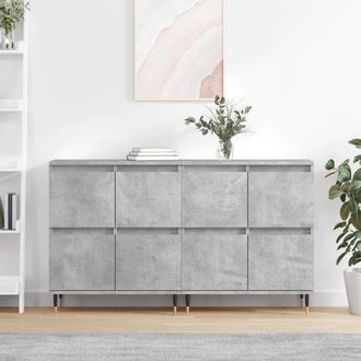 Berkfield Home Sideboards 2 pcs Concrete Grey Engineered Wood