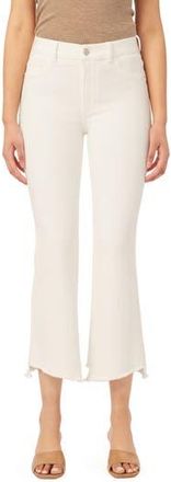 DL1961 Bridget Instasculpt High Waist Asymmetric Raw Hem Ankle Bootcut Jeans in Milk Frayed at Nordstrom Rack, Size 24
