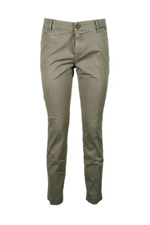 Mason's Cotton Stretch Trousers with Slim Fit and Fresh Green Shade