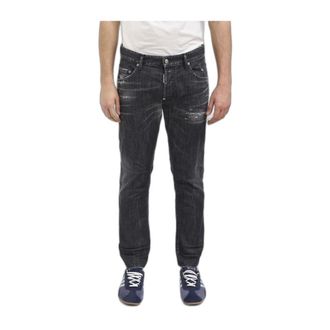 Dsquared2 Vaqueros rectos de algod&oacute;n el&aacute;stico con efecto desgastado - Jeans - Hombre - Negro - 2XL