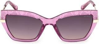 Guess Rectangular Sunglasses in Shiny Violet /Gradient Smoke at Nordstrom Rack
