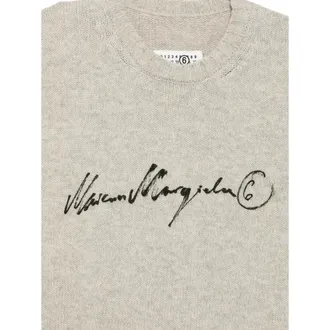 Maison Margiela Logo-Embroidered Wool Vest - Gray