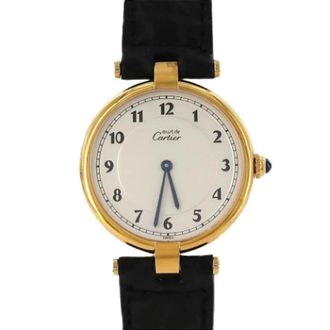 Cartier Pre-owned Vintage Polshorloge - Heren - Vintage Horloges - Wit - ONE Size - Leer - Vintage