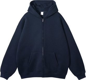 Generic Mens Hoodies Zip Up Lightweight Long Sleeve Active Jackets Sporty Style Full Zipper Sweatshirts (Navy, XXXXXL)