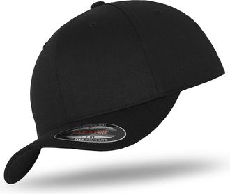 Flexfit Original Baseball Cap Baseball Cap Woolly Combed in Bundle with UD Skull Bandana in Many Colors - Black/Black, XL/XXL (59-62 cm)