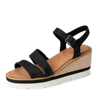Toms Darya 10021952 Sandals Womens Black Wedge Heel Espadrille HAWK1186