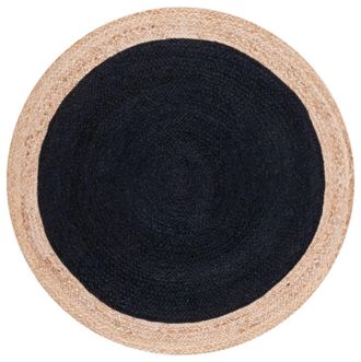 Safavieh Alfombra yute negro / beige 152 x 152 cm