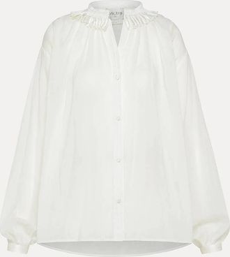 Forte_Forte Womens Fringed Voile Shirt In White