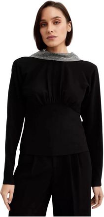 Roland Mouret Longsleeve Met Plooi - Dames - Longsleeves - Zwart - M - Tops