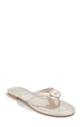 Jack Rogers Roxy Flip Flop in Platinum/platinum at Nordstrom, Size 5.5
