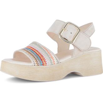 Gabor Ankle Strap Platform Sandal in Bone Multicolor at Nordstrom, Size 6.5Us
