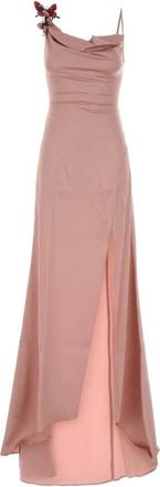 Blumarine Stretch Satijnen Lange Jurk - Dames - Avondkleed - Roze - XS - Satijn - Kleedjes