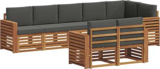 vidaXL Conjunto De Sof&aacute;s De Exterior 8 Uds. Natural Y Antracita Vidaxl