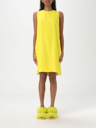 Msgm Womens Shift Dress Relaxed Fit Silk - Yellow - Size EU 40 (Womens)