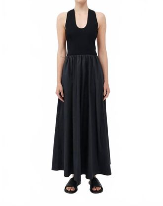 St.Agni Plunge Neck Dress In Black