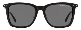Bottega Veneta BV0251SA Square Acetate Frame Sunglasses - Black