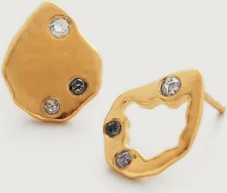 Monica Vinader Gold Galaxy Diamond Stud Earrings Diamond