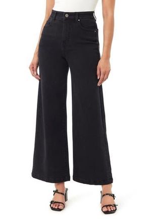 Curve Appeal Parisian Caf&eacute; 30-inch Ultra High Rise Wide Leg Jeans in Onyx at Nordstrom Rack, Size 12