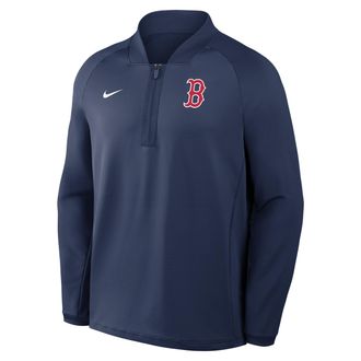 Nike Boston Red Sox Authentic Collection Nike Mens Dri-FIT MLB 1/2-Zip Long-Sleeve Top in Blue | 04H944BBQ-KRR