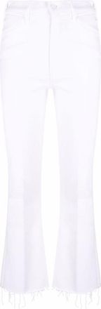 Mother White The Hustler Ankle Fray jeans