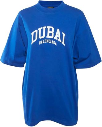 Balenciaga Katoenen T-shirt met tekst - Blauw