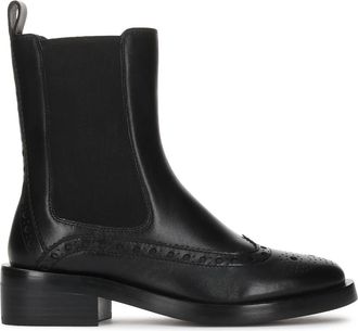 Kazar Zwarte Chelsea-laarzen met rozetversiering - Dames - Chelseaboots - Zwart - 36 EU - Leer - Schoenen