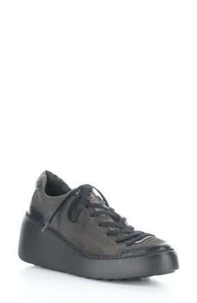FLY London Dufy Platform Wedge Sneaker in Diesel/Graphite at Nordstrom Rack, Size 9-9.5Us / 40Eu