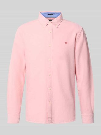 Superdry Regular Fit Freizeithemd mit Logo-Stitching in Hellrosa, Gr&ouml;&szlig;e XXXL