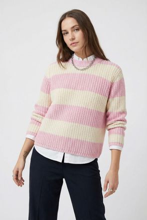 Soyaconcept Strickpullover SOYACONCEPT SC-REMONE STRIPE 38, Damen, Gr. XL, rose combi, Strick, Obermaterial: 60% Baumwolle, 40% Polyamid, gestreift, regular fit n