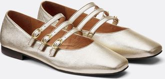 La Redoute Collections Ballerinas in metallic leer