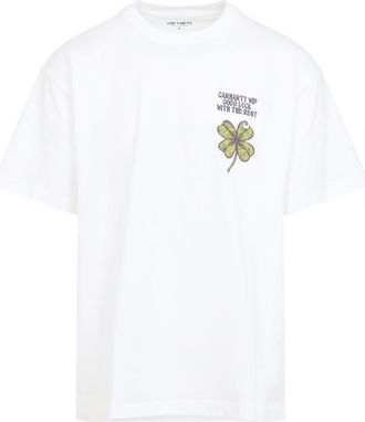 Carhartt Work in Progress White S/S Clover Cotton T-Shirt-Uomo