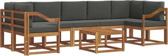 vidaXL Conjunto De Sof&aacute;s De Exterior 8 Uds. Natural Y Antracita Vidaxl