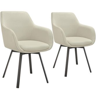 TecTake Dining Chair Alicon Set Of 2 - Greige in Beige | Size: 2 Pack