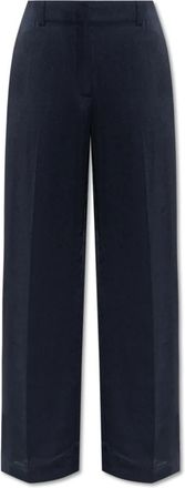 Theory Broek met een satijnen afwerking - Dames - Straight fit broeken - Blauw - M - Satijn - Broeken