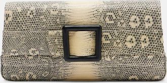 Manolo Blahnik Maygot snake-effect leather clutch