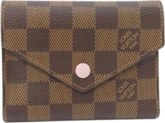 Louis Vuitton Pre-owned Portefeuille Victorine Damier Wallet - Dames - Vintage Accessoires - Bruin - ONE Size - Vintage