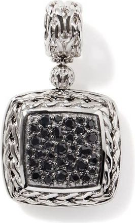 John Hardy Classic Chain Silver Medium Square Black Sapphire Pendant - HBS92371BLS