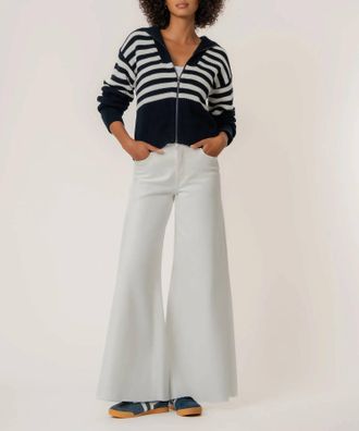 Kut from the Kloth Noelle Stripe Sweater In Navy