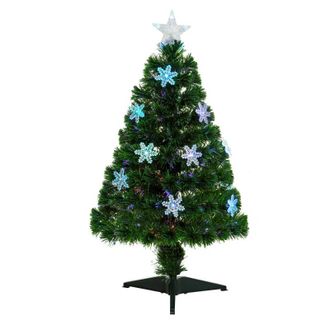 TJ Hughes HOMCOM 3FT Green Fibre Optic Christmas Tree - TJ Hughes