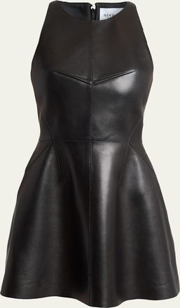 Givenchy Racerback Mini Leather Dress