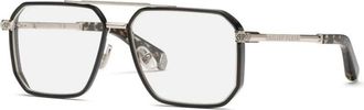 Philipp Plein Optical Frame - Heren - Brillen - Grijs - 58 MM - Accessoires