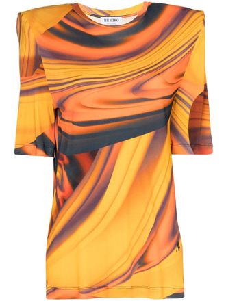The Attico Bella abstract-print T-shirt - Orange