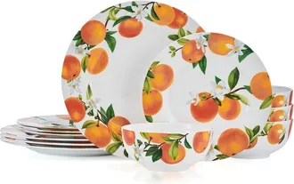 Mikasa Mandarin 12Pc Lightweight Chip-Resistant Bone China Dinnerware Set, Service For 4