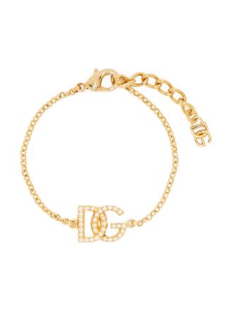 Dolce & Gabbana Bracciale a catena con logo DG - Oro