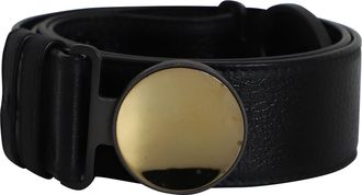 Bottega Veneta Pre-owned Womens Round Buckle Belt in Black Leather Leather (archived) - One Size