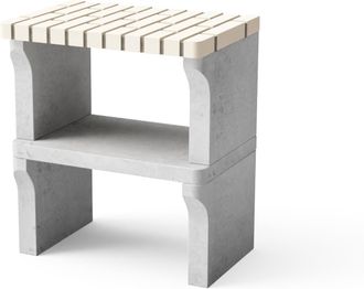Movelar Nuevo Caballete Lateral Del M&oacute;dulo Iberia Para Barbacoa De Obra Prefabricada (beige, Gris - 70 X 47 X 47 Cm) - Uso En Exteriores - Movelar