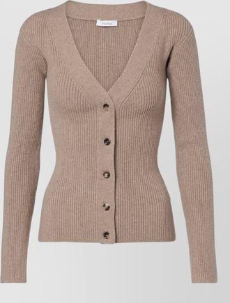 Max Mara cashmere wool blend v neck top