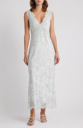 LoveShackFancy Mira Sleeveless Maxi Dress in Spruce Mint at Nordstrom, Size 10